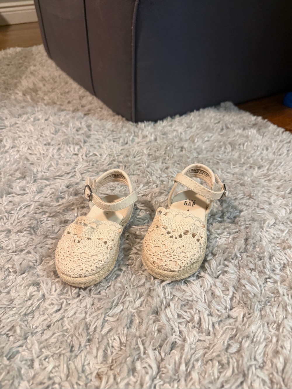 GAP Kids Cream Crochet Strap Mary Jane Sandals